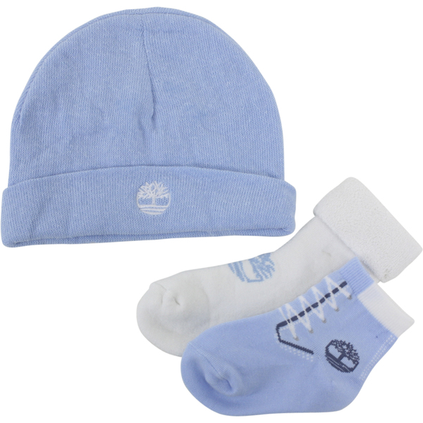  Timberland Infant Boy's 3-Piece Booties & Beanie Hat Gift Set 