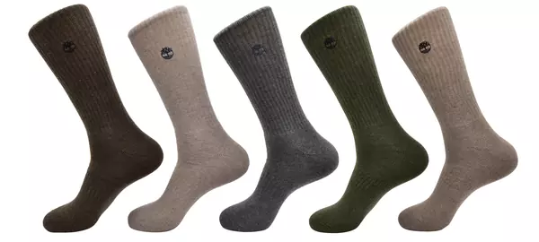  Timberland Men's 5-Pairs Rivington Crew Pro Socks 