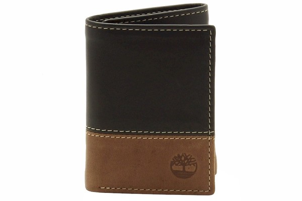  Timberland Men's Contrast Leather Tri-Fold Wallet 