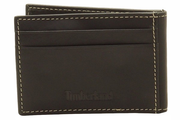  Timberland Men's New Hunter Flip Clip Genuine Leather Bi-Fold Wallet 