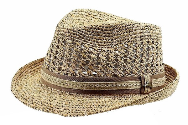  Tommy Bahama Men's Crocheted Raffia Fedora Hat 