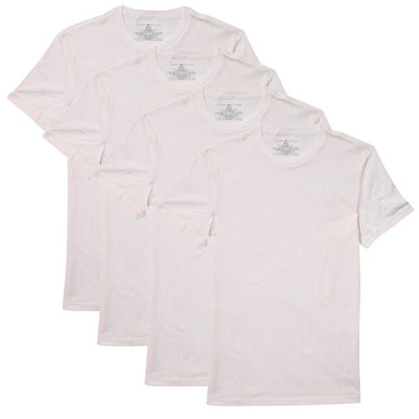  Tommy Hilfiger Men's 100% Cotton 4-Pk Classic Crew Neck T-Shirt 