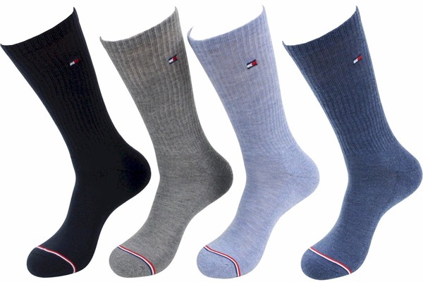  Tommy Hilfiger Men's 4-Pairs Cushion Sole Casual Crew Socks Sz: 7-12 (One Size) 