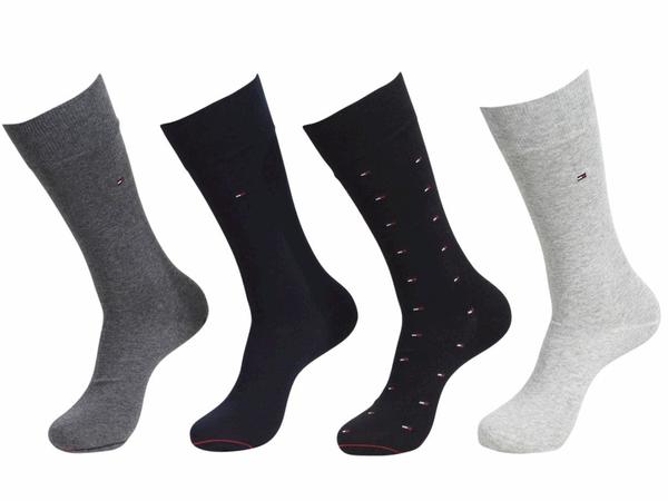  Tommy Hilfiger Men's 4-Pairs Dress Logo Crew Socks Sz: 7-12 (One Size) 