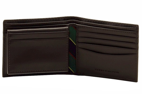  Tommy Hilfiger Men's Passcase Billfold Genuine Leather Bi-Fold Wallet 