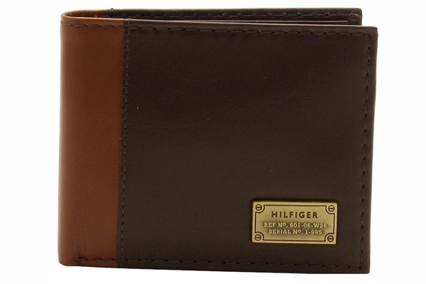  Tommy Hilfiger Men's Passcase Billfold Genuine Leather Bi-Fold Wallet 