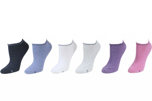  Tommy Hilfiger Women's 6-Pairs PR Tipped Ankle Socks Sz: 6-9.5 (One Size) 