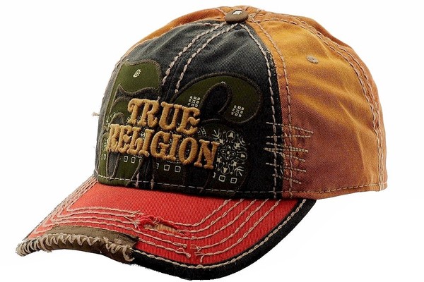  True Religion Men's Bandana Logo Cotton Baseball Cap Adjustable Hat (One Size) 