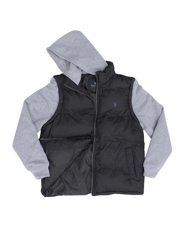  U.S. Polo Association Men's Basic Vest Zip Front Hooded Jacket 