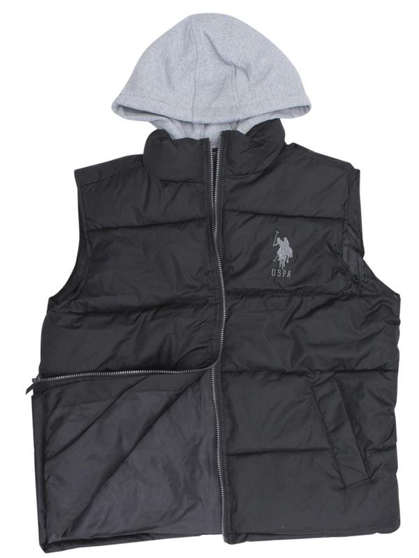  U.S. Polo Association Men's Basic Zip Front Hooded Vest 