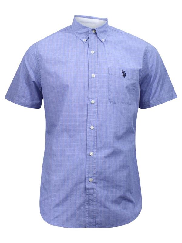  U.S. Polo Association Men's Short Sleeve Check Button Down Shirt 