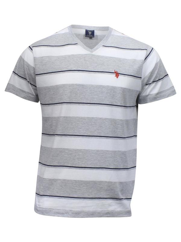  U.S. Polo Association Men's Short Sleeve Striped V-Neck T-Shirt 