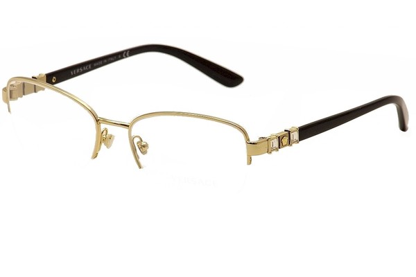 Versace Women's Eyeglasses 1230-B 1230/B Half-Rim Optical Frame 