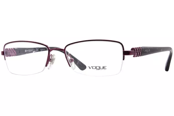  Vogue VO3813B Eyeglasses Women's Semi Rim Rectangle Shape 