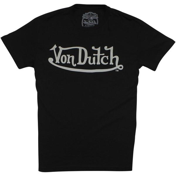  Von Dutch Men's Classic Logo Cotton Crew Neck Short Sleeve T-Shirt 