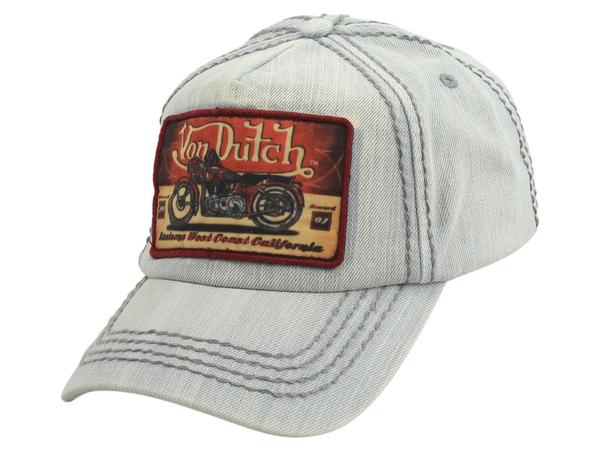  Von Dutch Men's Moto Patch Cotton Strapback Cap Hat 