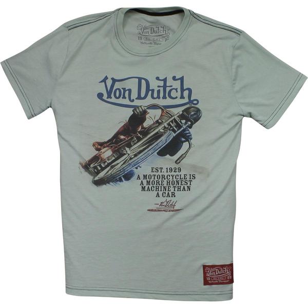  Von Dutch Men's Motorcycle Lean Crew Neck Short Sleeve T-Shirt 