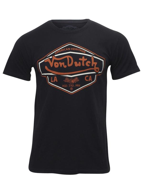  Von Dutch Men's Shield Logo Cotton Short Sleeve T-Shirt 