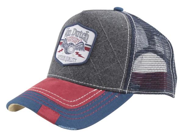  Von Dutch Men's Shield Logo Quilted Snapback Trucker Cap Hat 