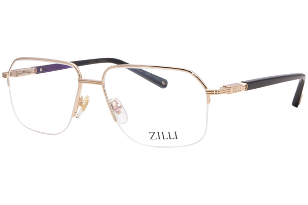  Zilli ZI60073 Eyeglasses Men's Semi Rim Rectangle Shape 