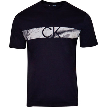 Calvin Klein Men's T-Shirt Linear Swirl Crew Neck Short Sleeve