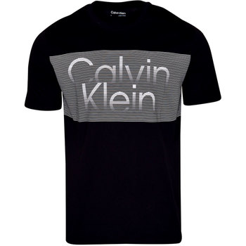 Calvin Klein Men's T-Shirt Stripe Overlay Crew Neck Short Sleeve