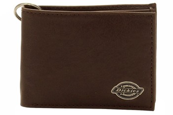 Dickies Men's Bi-Fold Chain Leather Wallet