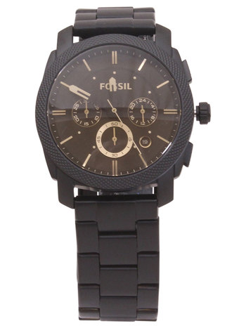 FOSSIL WATCH Machine FS4656 Black/Stainless Steel Analogue/Brown Leather Strap