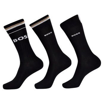 Hugo Boss Men's 3-Pairs Iconic Trouser Socks 2-Stripe Logo