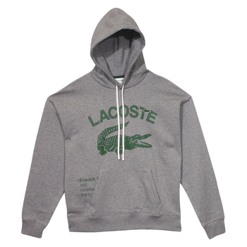 Lacoste Men's Sweatshirt Hooded Loose Fit Crocodile Pullover