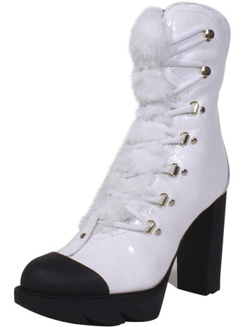 Love Moschino Women's Naplak Ankle Boots Faux-Fur