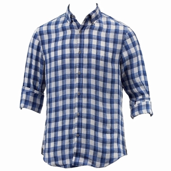 Nautica Men's Long Sleeve Heirloom Plaid Linen Button Down Shirt