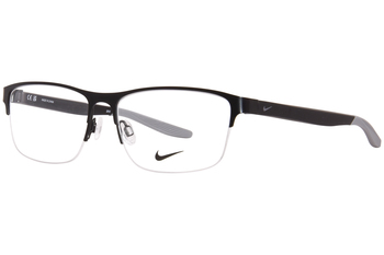 Nike 8153 Eyeglasses Men's Semi Rim Rectangle Shape