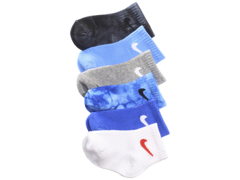 Nike Infant/Toddler Boy's 6-Pair Pack Ankle Socks Lightweight Tie-Dye
