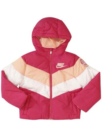 Nike Little Kid's Chevron Zip Front Hooded Puffer Jacket
