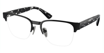Prada PR A52V Eyeglasses Men's Semi Rim Pillow Shape