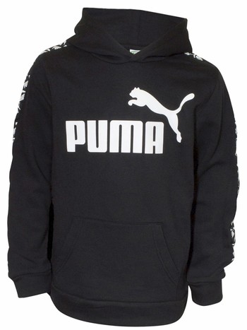 Puma Logo Tape Hooded Sweatshirt Little/Big Boy's Pullover