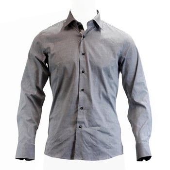 TR Premium TR-561 Slim Fit Long Contrast Trim Button Down Dress Shirt