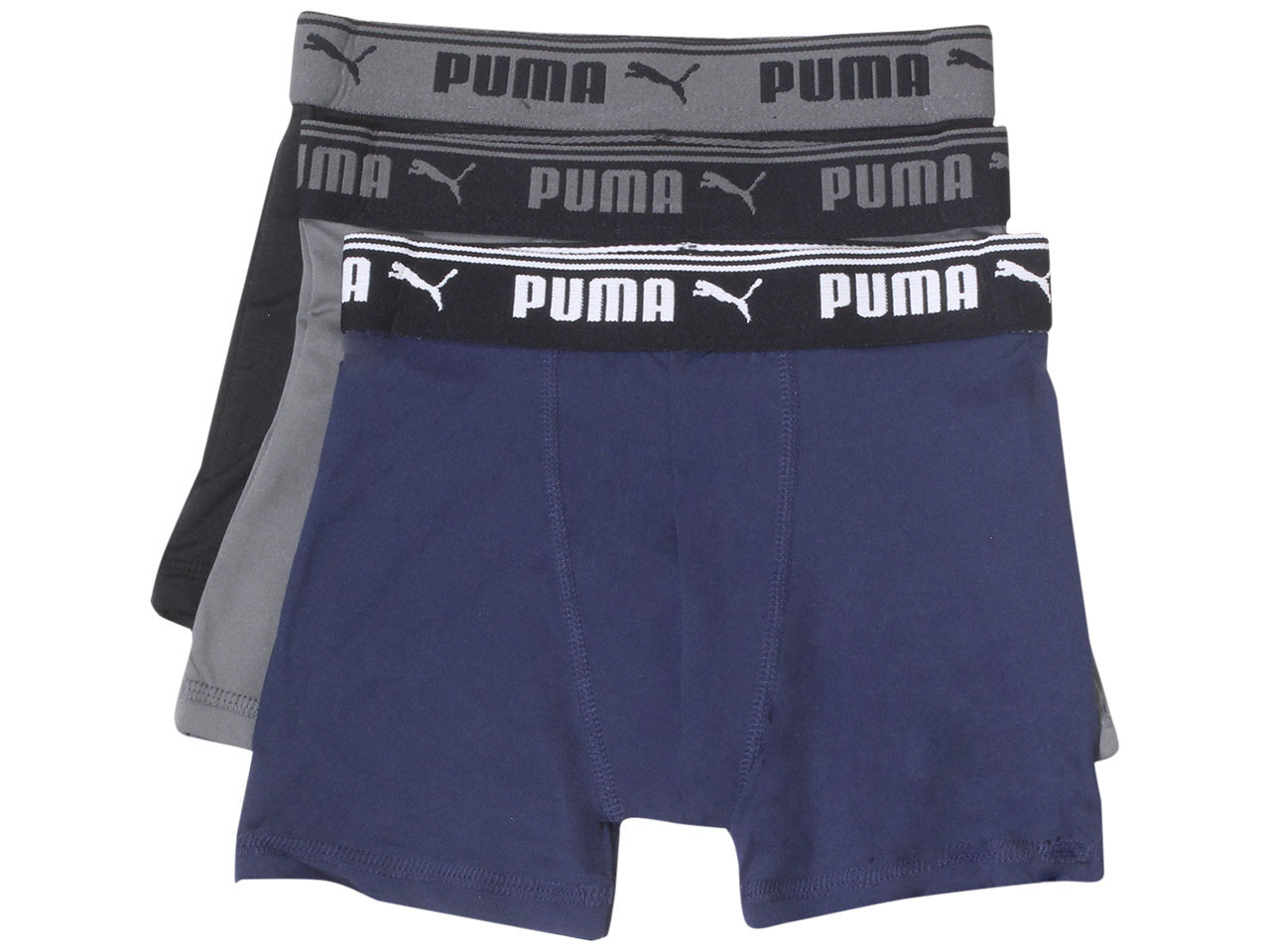 Puma Little Boy's Boxer Briefs Underwear 3-Pairs Performance Navy/Grey Sz.  XS