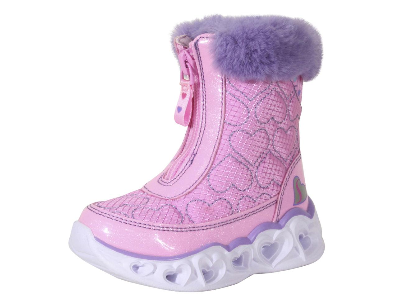 Skechers Toddler Girl's Happy Pink/Lavender Light Up Boots Shoes Sz: 7T | JoyLot.com