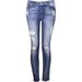 7 For All Mankind Women's The Ankle Skinny With Destroy Jeans