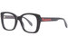 Alexander McQueen AMO3510 Eyeglasses Women's Full Rim Rectangle Shape