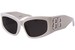Balenciaga BB0321S Sunglasses Women's Cat Eye - White/Grey-005
