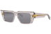 Balmain B-VI Sunglasses Square Shape - Grey Crystal/Gold-Logo/Dark Grey Mirror