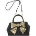 Betsey Johnson Women's Bow You See It Leopard Removable Bow Satchel Handbag