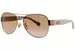Coach Women's HC7059 HC/7059 Fashion Pilot Sunglasses - Gold/Ivory Wild Beast/Gold Flash Gradient - 92496E