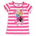 Disney Frozen Toddler Girl's Elsa & Anna Striped Glitter Short Sleeve T-Shirt