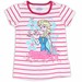 Disney Frozen Toddler Girl's Powerful Beauty Striped Short Sleeve T-Shirt - Pink/White
