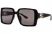 Gucci GG1692S Sunglasses Women's Square Shape - Black/Grey-001