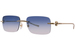 Gucci GG1703O Sunglasses Rimless Style Custom Tinted Lenses - Gold/Navy Blue Gradient/w Logo-003